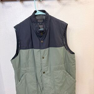 Pendleton Two-Tone Quilted Vest in Black & Sage
